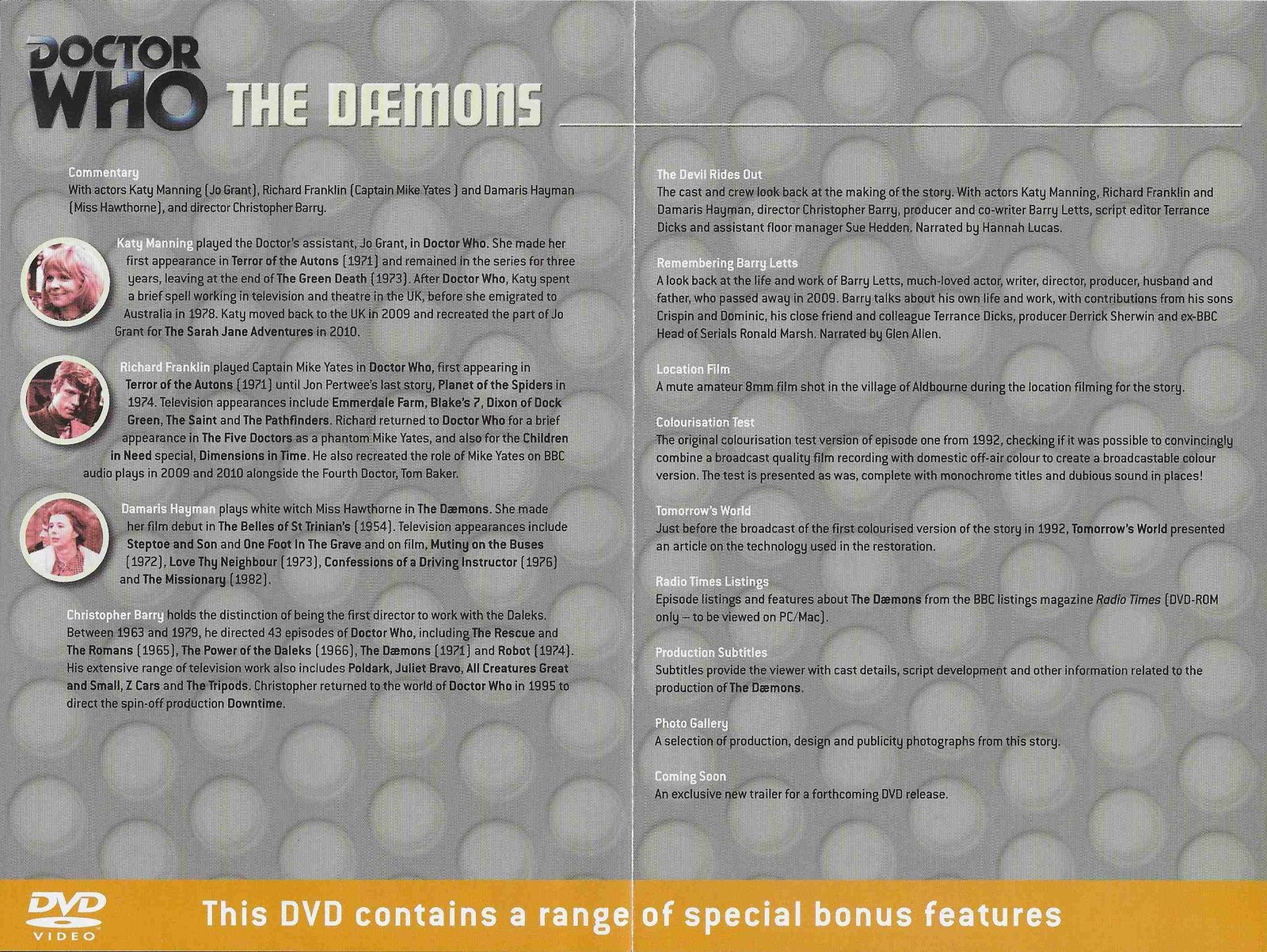 Inserts from BBCDVD 3383